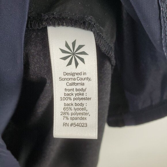 Athleta Shirt Womens Medium‎ Sleeveless Blue Black Lyocell blend Mixed Media - Picture 6 of 7